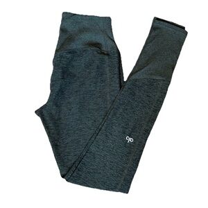 Alo Yoga, Alosoft High Waist Lounge Leggings, Heather Green -Size S Buttery Soft